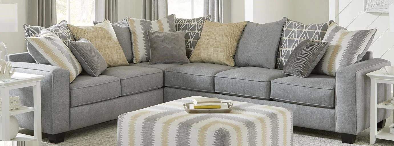 Albany Stonewash Dark Gray Stonewash Gray 2 Piece Sectional 2 Piece